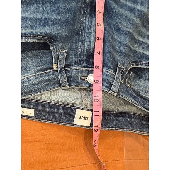 Edwin Erin Crop Distressed Straight Jeans Womens Size 27 - Picture 11 of 13